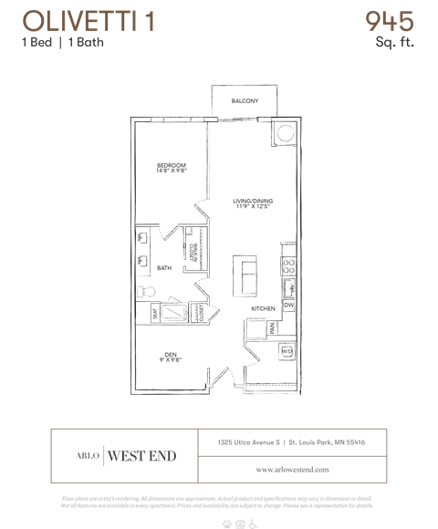 a floor plan of a bedroom apartment